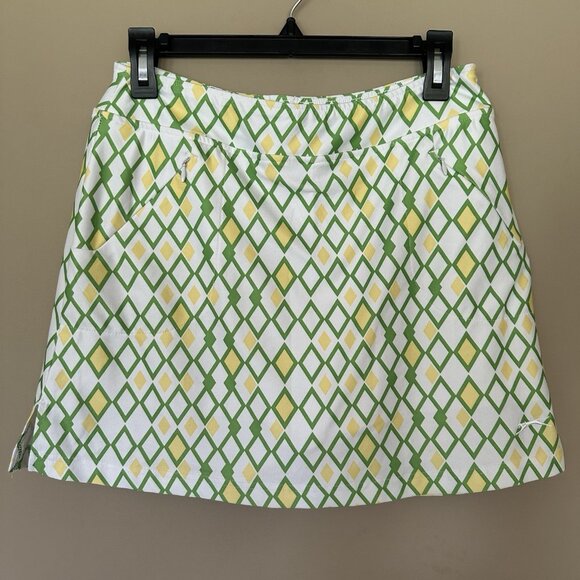 Slazenger Dresses & Skirts - Slazenger Women S Golf Skort Zip Pockets Pickleball Tennis Argyle White Yellow